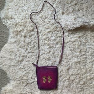Vintage Purple Hawaiian Hula Dancers Crossbody Mini Purse with Zipper
